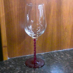Rubino by Hutschenreuther Ruby Barley Twist Stem 9 1/4" Tall Wine Glass